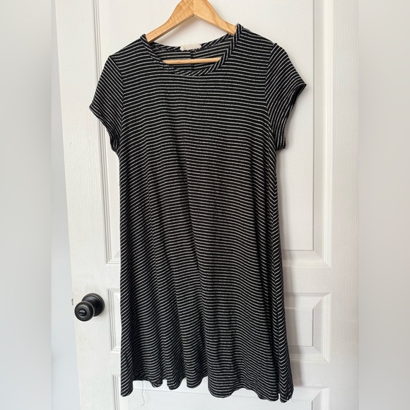 Chic Striped Black and White Mini Dress - Picture 2 of 6